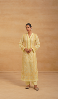 Gul Women's Lakhnavi Handcrafted Organza Chikankari Anarkali Dress- HONC040015