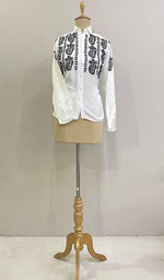 将图像加载到图库查看器中， Nadia Women&#39;s Lakhnavi Handcrafted Linen Cotton Chikankari Top - HONC0220903
