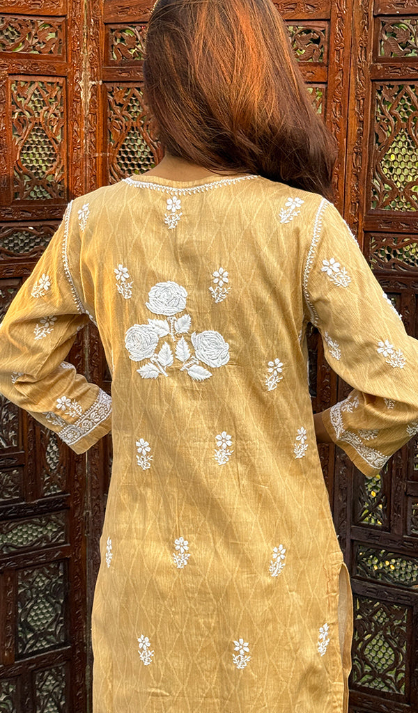 Women's Lucknowi Handcrafted Cotton Chikankari Kurti - HONC0234307