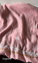 将图像加载到图库查看器中， Women&#39;s Lakhnavi Handcrafted Mul Chanderi Unstitched Kurta And Dupatta Set - HONC0301225
