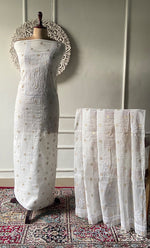 将图像加载到图库查看器中， Women's Lakhnavi Handcrafted Unstitchd Mul Chanderi Kurta And Dupatta Set - HONC0341045