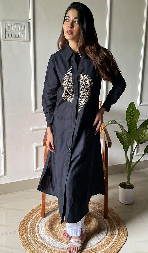 Women's Lucknowi Handcrafted Cotton Chikankari Dress - HONC0301613