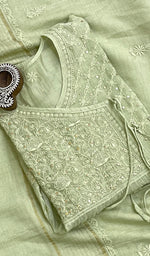Load image into Gallery viewer, Women&#39;s Lakhnavi Handcrafted Mul Chanderi Semi Stitched Angrakha And Dupatta Set - HONC0144299
