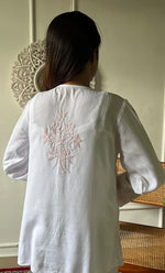 Load image into Gallery viewer, Women's Lakhnavi Handcrafted Modal Cotton Chikankari Top - HONC03088020