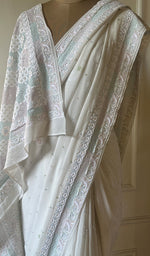 Load image into Gallery viewer, Women&#39;s Lakhnavi Handcrafted Pure Silk Georgette Chikankari - HONC0233707
