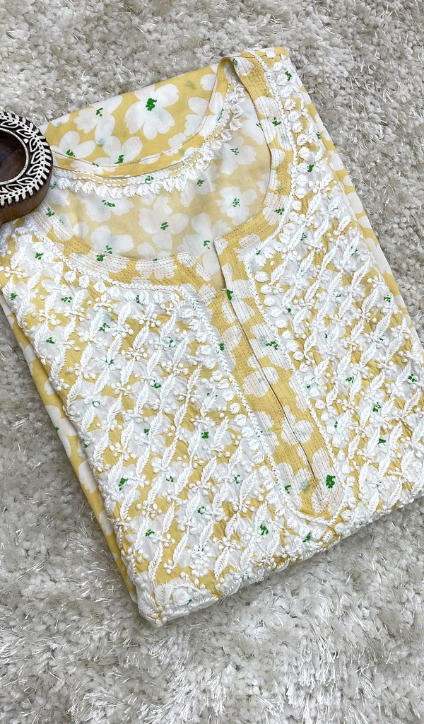 Women's Lucknowi Handcrafted Modal Cotton Chikankari Kurti - HONC0166547