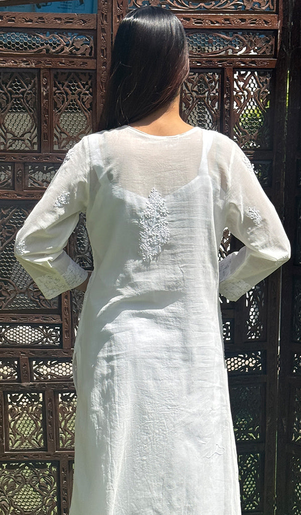 Women's Lucknowi Handcrafted Cotton Chikankari Kurti - HONC0280063