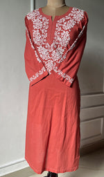Load image into Gallery viewer, Women&#39;s Lucknowi Handcrafted Cotton Chikankari Kurti - HONC0301020
