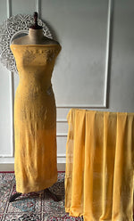 Load image into Gallery viewer, Women's Lucknowi Handcrafted Viscose Georgette Unstitched Chikankari Suit Material - HONC0336843