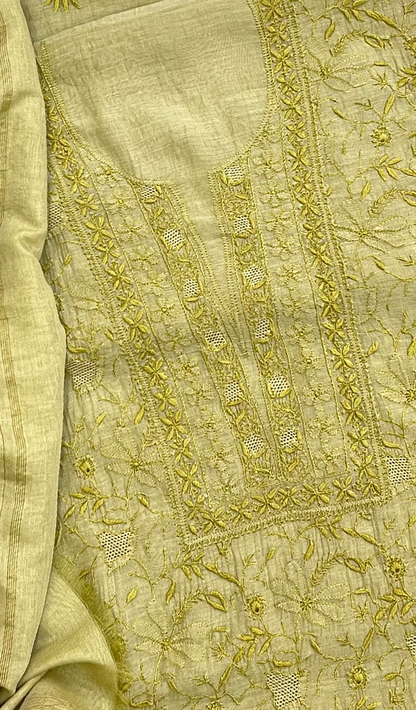 Women's Lakhnavi Handcrafted Mul Chanderi Kurta And Dupatta Set - HONC0195328