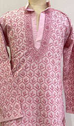 将图像加载到图库查看器中， Men&#39;s Lucknowi Handcrafted Cotton Chikankari Kurta - HONC0200998
