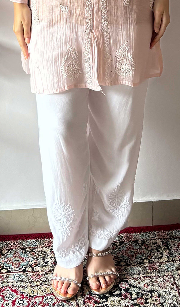 Women's Lucknowi Handcrafted Rayon Chikankari Palazzo - HONC0383672