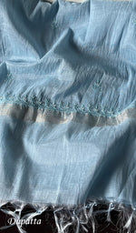 Load image into Gallery viewer, Women&#39;s Lakhnavi Handcrafted Mul Chanderi Chikankari Full Suit Material - HONC02271173
