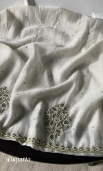 Load image into Gallery viewer, Women&#39;s Lakhnavi Handcrafted Mul Chanderi Unstitched Kurta And Dupatta Set- HONC0317816

