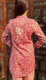 Load image into Gallery viewer, Shama Women&#39;s Lakhnavi Handcrafted Cotton Chikankari Kurta And Palazzo Set - HONC0250020
