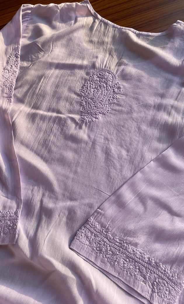 Women's Lucknowi Handcrafted Modal Cotton Chikankari Kurti - HONC0264904