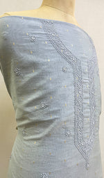 Load image into Gallery viewer, Lucknowi Handcrafted Chanderi Chikankari Unstitched Men&#39;s Kurta Fabric - HONC0228265
