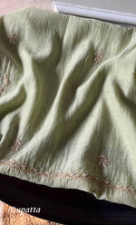 将图像加载到图库查看器中， Women&#39;s Lakhnavi Handcrafted Mul Chanderi Unstitched Kurta And Dupatta Set - HONC0302264
