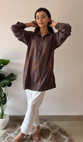 Trisha Women's Lakhnavi Handcrafted Cotton Chikankari Top - HONC03257630