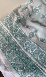 Load image into Gallery viewer, Women&#39;s Lakhnavi Handcrafted Unstitched Cotton Chikankari Suit Material - HONC0317409
