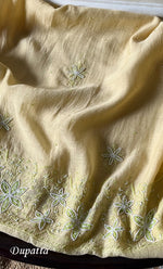 将图像加载到图库查看器中， Women&#39;s Lakhnavi Handcrafted Mul Chanderi Unstitched Kurta And Dupatta Set - HONC0302256
