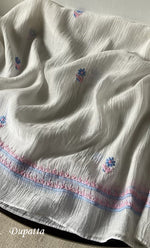 Load image into Gallery viewer, Women&#39;s Lakhnavi Handcrafted Mul Chanderi Semi - stitched Kurta And Dupatta Set- HONC0314874
