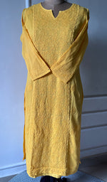 Load image into Gallery viewer, Women&#39;s Lucknowi Handcrafted Cotton Chikankari Kurti - HONC0301077
