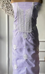 Load image into Gallery viewer, Shumaira Women's Lakhnavi Handcrafted Cotton Chikankari Unstitched Kurti Fabric - HONC0326384