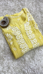 Load image into Gallery viewer, Asma Women&#39;s Lucknowi Handcrafted Crepe Chikankari Kurti- HONC0168776
