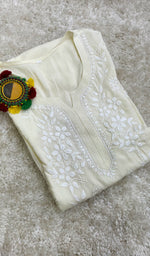 将图像加载到图库查看器中， Anum Women&#39;s Lucknowi Handcrafted Modal Cotton Chikankari Kurti - HONC0168186
