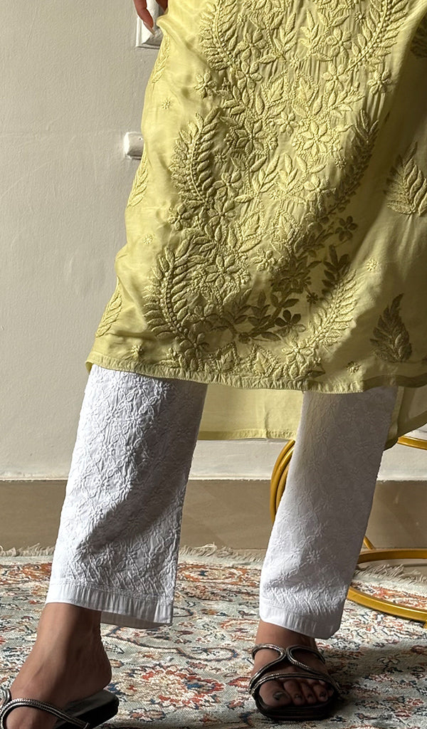 Women's Lucknowi Handcrafted Cotton Chikankari Pant - HONC0346714