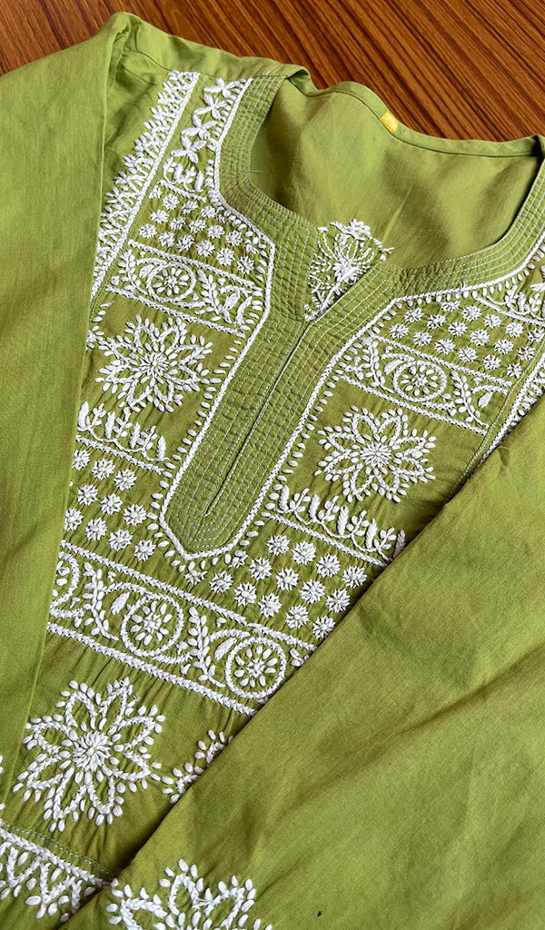 Women's Lucknowi Handcrafted Cotton Chikankari Kurti - HONC0301053