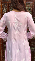 将图像加载到图库查看器中， Fariah Women&#39;s Lakhnavi Handcrafted Modal Cotton Chikankari Top - HONC0247397
