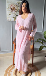 Load image into Gallery viewer, Women&#39;s Lakhnavi Handcrafted Viscose Georgette Chikankari Kurti- HONC0290139
