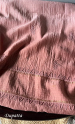 将图像加载到图库查看器中， Women's Lakhnavi Handcrafted Mul Chanderi Semi - Stitched Kurta And Dupatta Set - HONC0284752