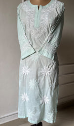 Load image into Gallery viewer, Women&#39;s Lucknowi Handcrafted Cotton Chikankari Kurti - HONC0301030
