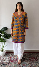 Multicolor Cotton Chikankari Stitched Kurti