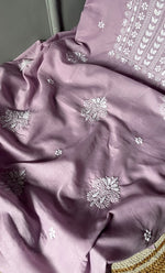 Load image into Gallery viewer, Women&#39;s Lakhnavi Handcrafted Cotton Chikankari Unstitched Kurti Fabric - HONC0302647
