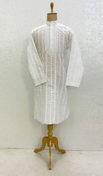 Load image into Gallery viewer, Men&#39;s Lucknowi Handcrafted Cotton Chikankari Kurta -  HONC098868

