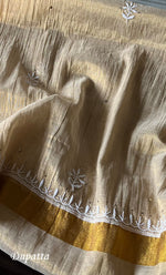 将图像加载到图库查看器中， Women's Lakhnavi Handcrafted Tissue Chanderi Unstitched Kurta And Dupatta Set - HONC0278195
