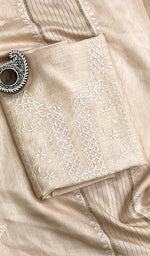 Load image into Gallery viewer, Women&#39;s Lakhnavi Handcrafted Munga Silk Chikankari Kurta And Dupatta Set - HONC0166725
