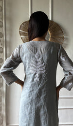 Load image into Gallery viewer, Women's Lakhnavi Handcrafted Kota Cotton Chikankari Kurti - HONC0360446