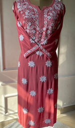 将图像加载到图库查看器中， Women&#39;s Lucknowi Handcrafted  Modal Cotton Chikankari Kurti - HONC0301035
