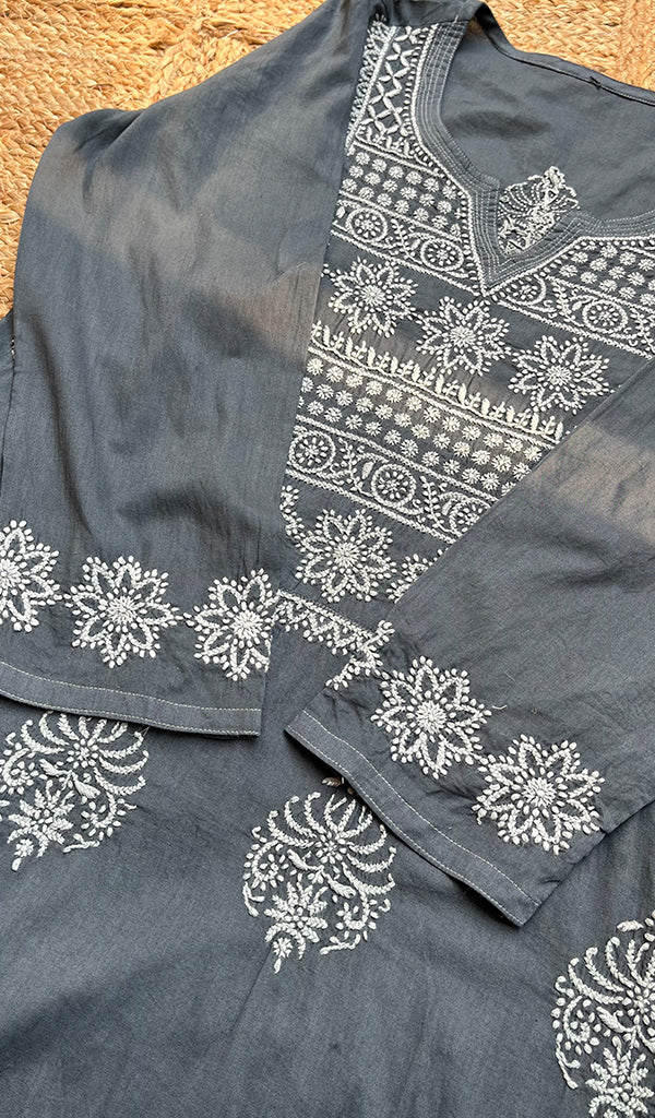 Women's Lucknowi Handcrafted Cotton Chikankari Kurti - HONC0300976