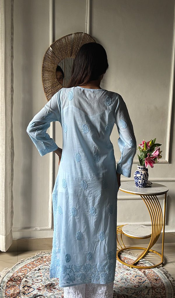Shejali Women's Lakhnavi Handcrafted Cotton Chikankari Kurti - HONC0346294