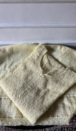 Load image into Gallery viewer, Women's Lakhnavi Handcrafted Mul Chanderi Semi - Stitchd Kurta And Dupatta Set - HONC0322125