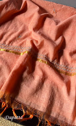 Load image into Gallery viewer, Women&#39;s Lucknowi Handcrafted Chanderi Silk Chikankari Full Suit Material - HONC020065
