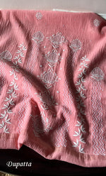 将图像加载到图库查看器中， Women&#39;s Lakhnavi Handcrafted Maheshwari Mul Chanderi Unstitched Kurta And Dupatta Set - HONC0301249
