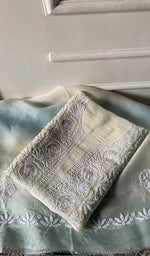 Load image into Gallery viewer, Women's Lakhnavi Handcrafted Pure Organza Chikankari Unstitched Kurta And Dupatta Set- HONC0346144