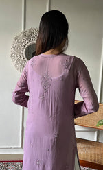 Load image into Gallery viewer, Women's Lakhnavi Handcrafted Viscose Georgette Chikankari Kurti - HONC0318806